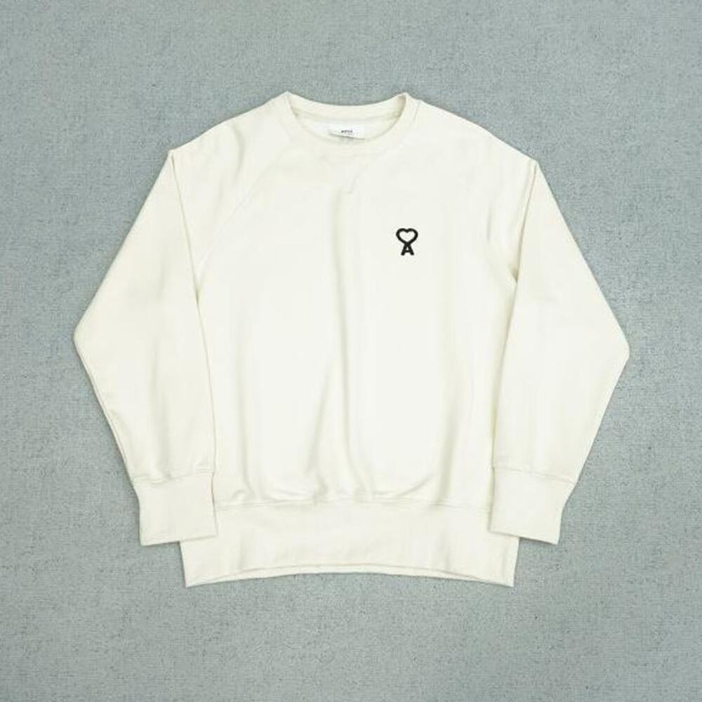 Ami Men's Black Heart White Sweatshirt